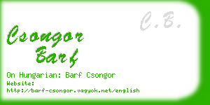 csongor barf business card